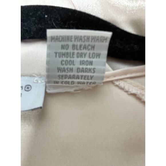 Val Mode Lingerie Long Tie Robe Light Peach Chiffon Sleeves Floral Collar Size L - Picture 12 of 14